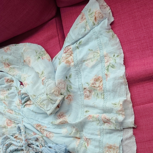 Loveshackfancy noelle floral cotton mini dress, peri XS - Picture 9 of 15